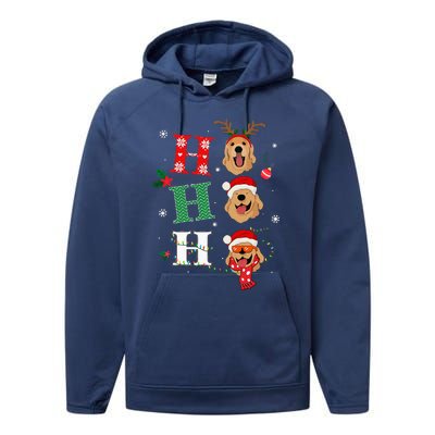 Ho Ho Ho Retrievers Golden Xmas Outfit Christmas Costume Performance Fleece Hoodie