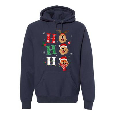 Ho Ho Ho Retrievers Golden Xmas Outfit Christmas Costume Premium Hoodie