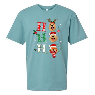 Ho Ho Ho Retrievers Golden Xmas Outfit Christmas Costume Sueded Cloud Jersey T-Shirt