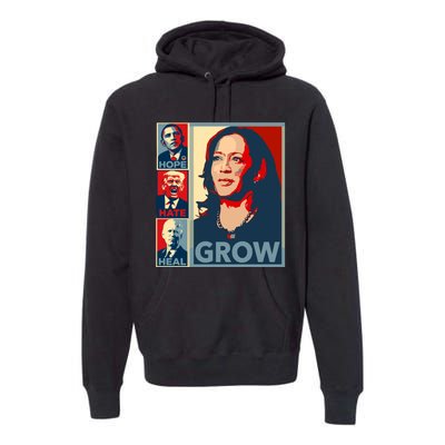 Hope Hate Heal Grow Premium Hoodie