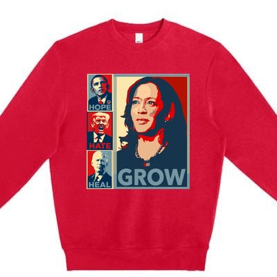 Hope Hate Heal Grow Premium Crewneck Sweatshirt