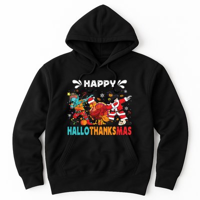 Happy Hallothanksmas Halloween Thanksgiving Christmas Hoodie