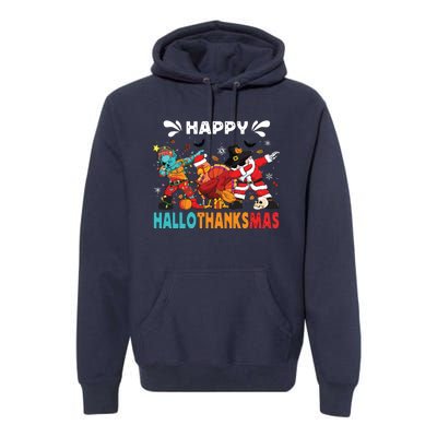 Happy Hallothanksmas Halloween Thanksgiving Christmas Premium Hoodie