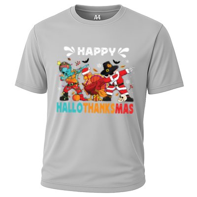Happy Hallothanksmas Halloween Thanksgiving Christmas Performance Shirt