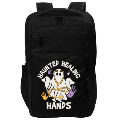 Haunted Healing Hands Nurse Ghost Scrub Halloween Costume Gift Impact Tech Backpack