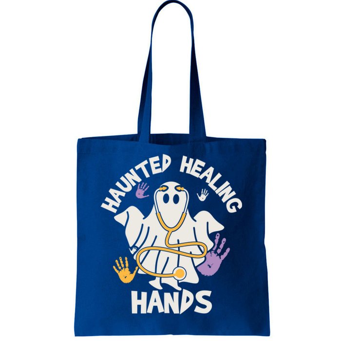 Haunted Healing Hands Nurse Ghost Scrub Halloween Costume Gift Tote Bag