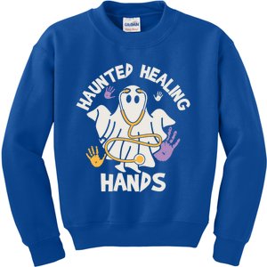 Haunted Healing Hands Nurse Ghost Scrub Halloween Costume Gift Kids Sweatshirt