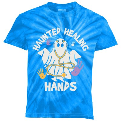 Haunted Healing Hands Nurse Ghost Scrub Halloween Costume Gift Kids Tie-Dye T-Shirt