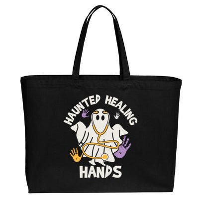 Haunted Healing Hands Nurse Ghost Scrub Halloween Costume Gift Cotton Canvas Jumbo Tote