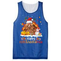 Happy Hallothanksmas Halloween Thanksgiving Christmas Poodle Gift Mesh Reversible Basketball Jersey Tank