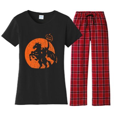 Halloween Headless Horseman Folklore Pumpkin JackOLantern Women's Flannel Pajama Set