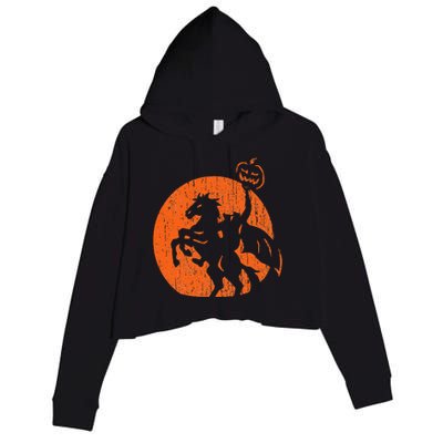 Halloween Headless Horseman Folklore Pumpkin JackOLantern Crop Fleece Hoodie