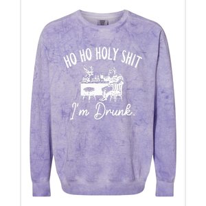 Ho Ho Holy Shit IM Drunk Colorblast Crewneck Sweatshirt