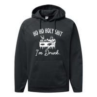 Ho Ho Holy Shit IM Drunk Performance Fleece Hoodie