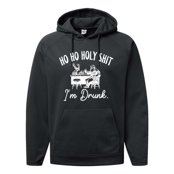 Ho Ho Holy Shit IM Drunk Performance Fleece Hoodie