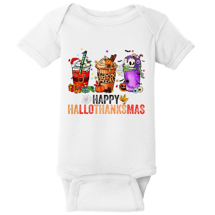 Happy Hallothanksmas Halloween Thanksgiving Christmas Gifts Baby Bodysuit