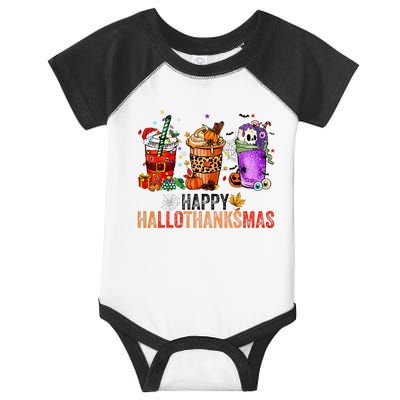 Happy Hallothanksmas Halloween Thanksgiving Christmas Gifts Infant Baby Jersey Bodysuit