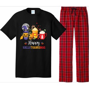 Halloween Happy Hallothanksmas Coffee Latte Thanksgiving Pajama Set