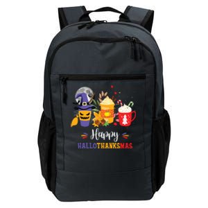 Halloween Happy Hallothanksmas Coffee Latte Thanksgiving Daily Commute Backpack