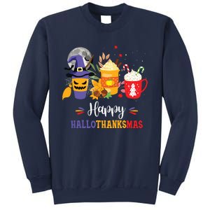 Halloween Happy Hallothanksmas Coffee Latte Thanksgiving Sweatshirt