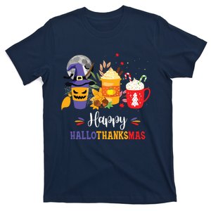 Halloween Happy Hallothanksmas Coffee Latte Thanksgiving T-Shirt