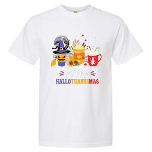 Halloween Happy Hallothanksmas Coffee Latte Thanksgiving Garment-Dyed Heavyweight T-Shirt