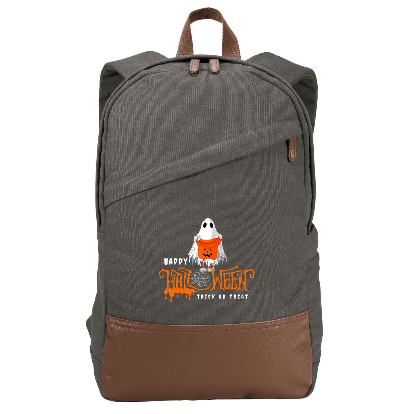 Halloween Happy Halloween Cotton Canvas Backpack