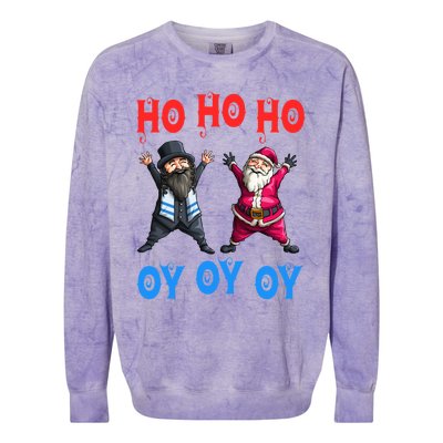 Ho Ho Ho Oy Oy Oy Funny Christmas Santa Hanukkah Jew Feast Cute Gift Colorblast Crewneck Sweatshirt