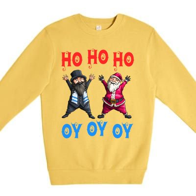 Ho Ho Ho Oy Oy Oy Funny Christmas Santa Hanukkah Jew Feast Cute Gift Premium Crewneck Sweatshirt