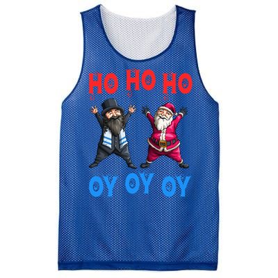 Ho Ho Ho Oy Oy Oy Funny Christmas Santa Hanukkah Jew Feast Cute Gift Mesh Reversible Basketball Jersey Tank