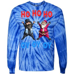 Ho Ho Ho Oy Oy Oy Funny Christmas Santa Hanukkah Jew Feast Cute Gift Tie-Dye Long Sleeve Shirt