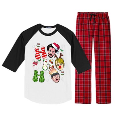 Ho Ho Ho Home Alone Movie Kevin And Wet Bandits Christmas Xmas Holiday Raglan Sleeve Pajama Set