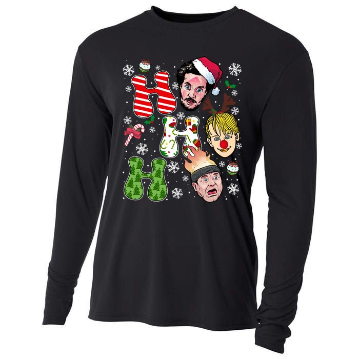 Ho Ho Ho Home Alone Movie Kevin And Wet Bandits Christmas Xmas Holiday Cooling Performance Long Sleeve Crew