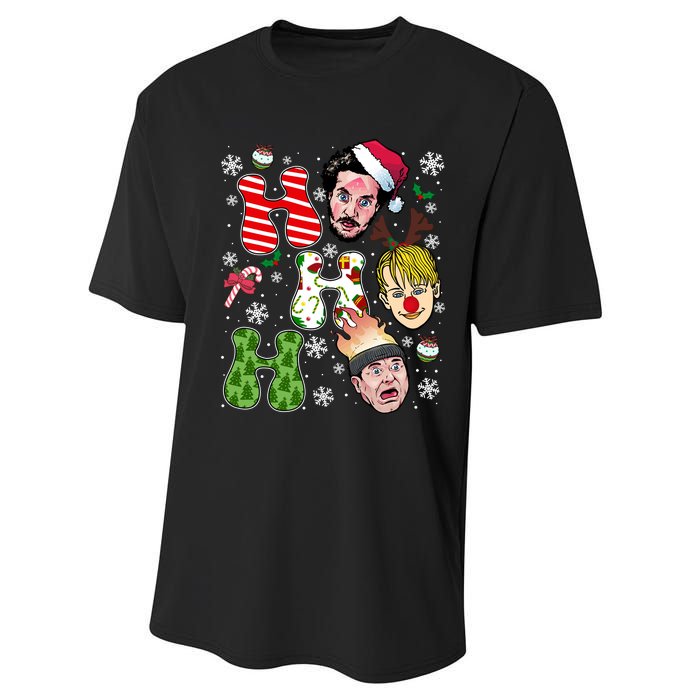 Ho Ho Ho Home Alone Movie Kevin And Wet Bandits Christmas Xmas Holiday Performance Sprint T-Shirt