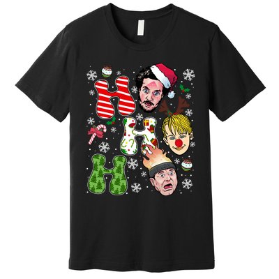 Ho Ho Ho Home Alone Movie Kevin And Wet Bandits Christmas Xmas Holiday Premium T-Shirt