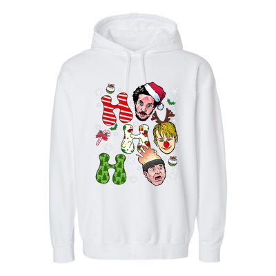 Ho Ho Ho Home Alone Movie Kevin And Wet Bandits Christmas Xmas Holiday Garment-Dyed Fleece Hoodie