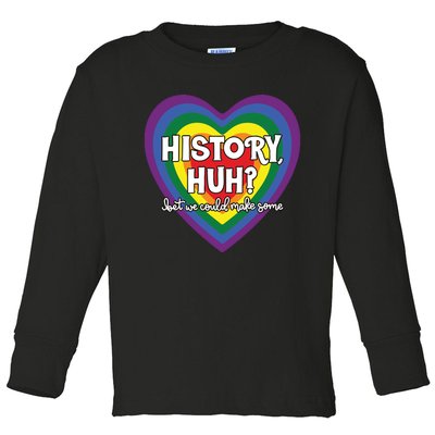 Heart History Huh Red White And Blue Toddler Long Sleeve Shirt