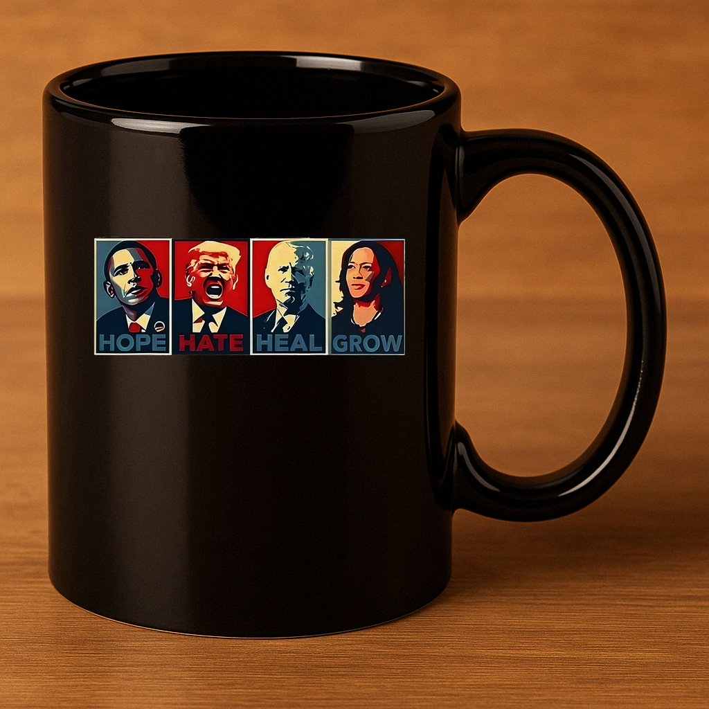 Hope Hate Heal Grow 11oz C Handle Ceramic Mug
