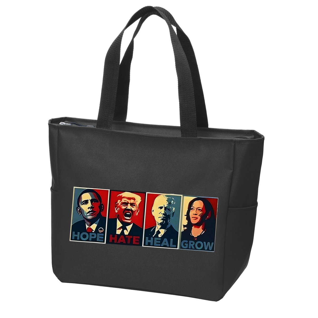 Hope Hate Heal Grow Zip Tote Bag