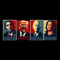 Hope Hate Heal Grow Zip Tote Bag
