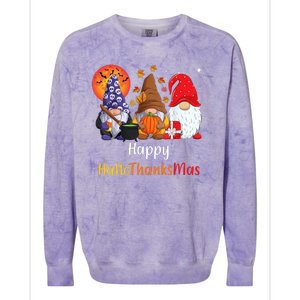 Happy Hallothanksmas Holiday Gnomes Colorblast Crewneck Sweatshirt