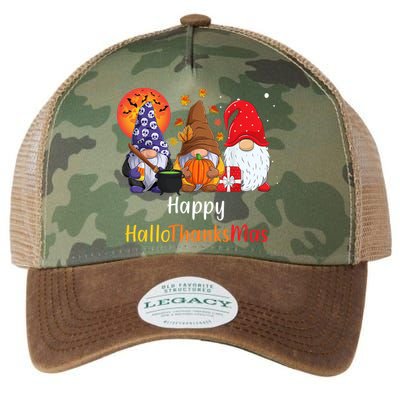 Happy Hallothanksmas Holiday Gnomes Legacy Tie Dye Trucker Hat