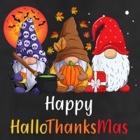 Happy Hallothanksmas Holiday Gnomes 7 Panel Mesh Trucker Snapback Hat