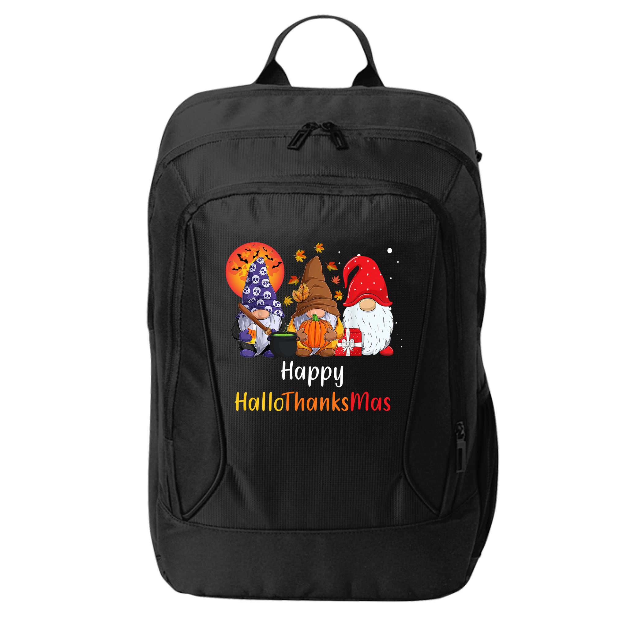 Happy Hallothanksmas Holiday Gnomes City Backpack
