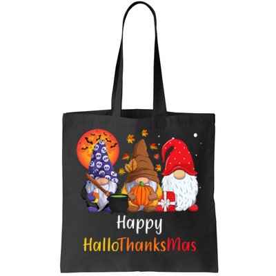 Happy Hallothanksmas Holiday Gnomes Tote Bag