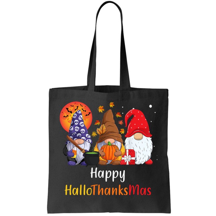 Happy Hallothanksmas Holiday Gnomes Tote Bag