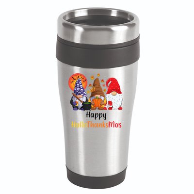 Happy Hallothanksmas Holiday Gnomes 16oz Travel Tumbler