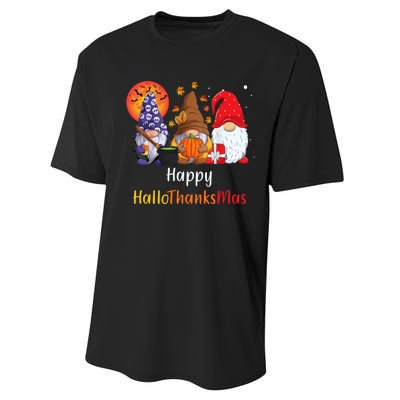 Happy Hallothanksmas Holiday Gnomes Performance Sprint T-Shirt