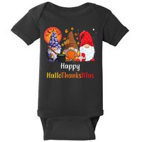 Happy Hallothanksmas Holiday Gnomes Baby Bodysuit