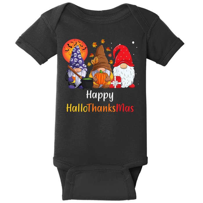 Happy Hallothanksmas Holiday Gnomes Baby Bodysuit